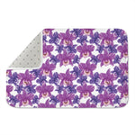 Purple Orchid Flower Pattern Print Indoor Door Mat