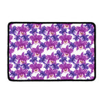 Purple Orchid Flower Pattern Print Kitchen Mat
