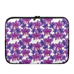 Purple Orchid Flower Pattern Print Laptop Sleeve