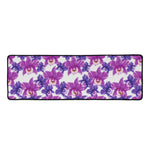 Purple Orchid Flower Pattern Print Long Kitchen Mat