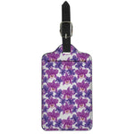 Purple Orchid Flower Pattern Print Luggage Tag