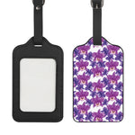 Purple Orchid Flower Pattern Print Luggage Tag