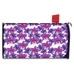 Purple Orchid Flower Pattern Print Mailbox Cover