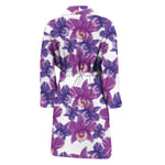Purple Orchid Flower Pattern Print Men's Bathrobe