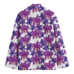 Purple Orchid Flower Pattern Print Men's Blazer