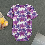Purple Orchid Flower Pattern Print Men's Bodysuit