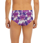 Purple Orchid Flower Pattern Print Men's Briefs