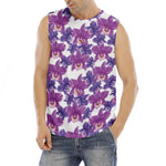Purple Orchid Flower Pattern Print Men's Fitness Tank Top