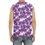 Purple Orchid Flower Pattern Print Men's Fitness Tank Top