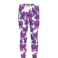 Purple Orchid Flower Pattern Print Men's Leggings