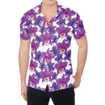 Purple Orchid Flower Pattern Print Men's Shirt