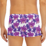 Purple Orchid Flower Pattern Print Men's Short Boxer Briefs