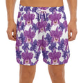 Purple Orchid Flower Pattern Print Men's Split Running Shorts