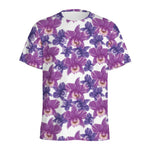 Purple Orchid Flower Pattern Print Men's Sports T-Shirt