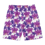 Purple Orchid Flower Pattern Print Men's Swim Trunks