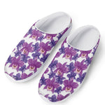 Purple Orchid Flower Pattern Print Mesh Casual Shoes