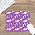 Purple Orchid Flower Pattern Print Mouse Pad