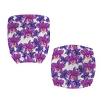 Purple Orchid Flower Pattern Print Office Chair Cover