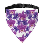 Purple Orchid Flower Pattern Print Over The Collar Dog Bandana
