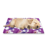 Purple Orchid Flower Pattern Print Pet Cooling Mat Cover
