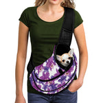 Purple Orchid Flower Pattern Print Pet Sling Carrier