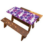 Purple Orchid Flower Pattern Print Picnic Table Cover