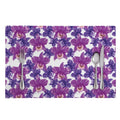 Purple Orchid Flower Pattern Print Placemat