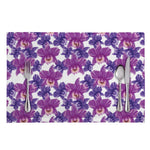 Purple Orchid Flower Pattern Print Placemat