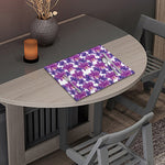 Purple Orchid Flower Pattern Print Placemat