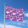 Purple Orchid Flower Pattern Print Polyester Flag