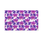 Purple Orchid Flower Pattern Print Polyester Flag