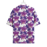 Purple Orchid Flower Pattern Print Rayon Hawaiian Shirt