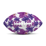 Purple Orchid Flower Pattern Print Rugby Ball
