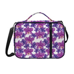 Purple Orchid Flower Pattern Print Shoulder Strap Bible Bag