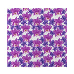 Purple Orchid Flower Pattern Print Silk Bandana