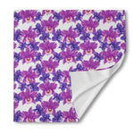 Purple Orchid Flower Pattern Print Silk Bandana