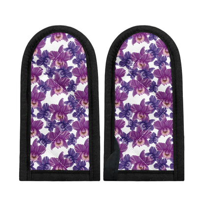 Purple Orchid Flower Pattern Print Skillet Handle Cover