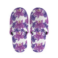 Purple Orchid Flower Pattern Print Slippers