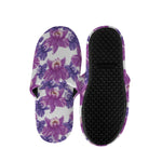 Purple Orchid Flower Pattern Print Slippers