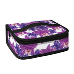 Purple Orchid Flower Pattern Print Small Lunch Bag