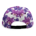 Purple Orchid Flower Pattern Print Snapback Cap