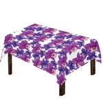 Purple Orchid Flower Pattern Print Tablecloth