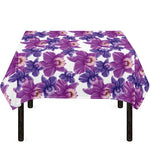 Purple Orchid Flower Pattern Print Tablecloth