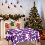 Purple Orchid Flower Pattern Print Tablecloth