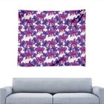 Purple Orchid Flower Pattern Print Tapestry