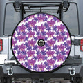 Purple Orchid Flower Pattern Print Tire Cover With Camera Hole
