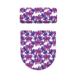 Purple Orchid Flower Pattern Print Toilet Lid And Tank Cover Set