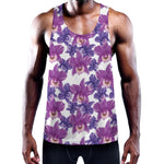 Purple Orchid Flower Pattern Print Training Tank Top