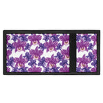 Purple Orchid Flower Pattern Print Trifold Wallet