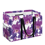 Purple Orchid Flower Pattern Print Utility Tote Bag